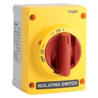 Hager JG01S 16amp 3 Pole Isolator TP&N Enclosed IP65