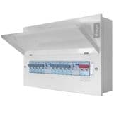 Hager VML910CURKPP Pre-Populated 10 Way Dual 100amp RCD Metal Consumer Unit